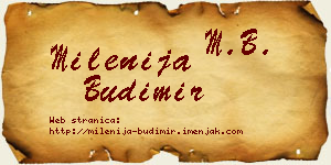 Milenija Budimir vizit kartica